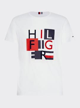 HILFIGER SQUARES TEE WHITE