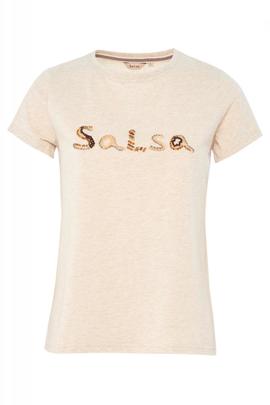 CAMISETA SALSA SLIM FIT LOGO VIGORE BEIGE