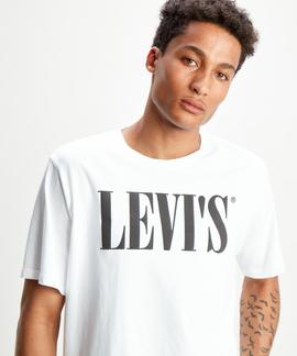 LEVI'S® RELAXED GRAPHIC TEE 90S SERIF LOGO WHITE