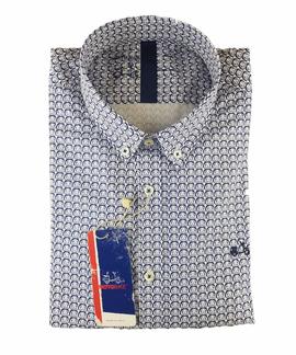 CAMISA MB 1188 BLANCA / AZUL