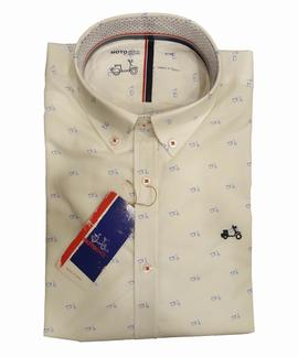 CAMISA MB 942 BLANCA / CELESTE