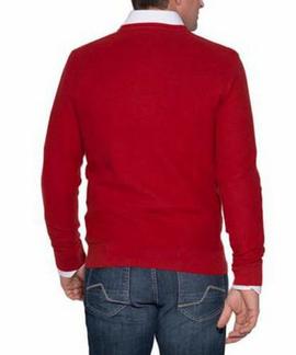 MOULINE COTTON STRUCTURE V-NK RED