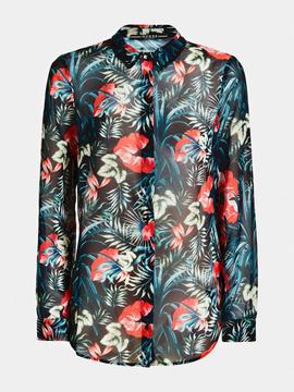 LS CLOUIS SHIRT SMALL DARK TROPIC BLACK