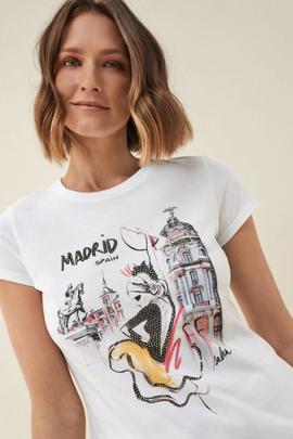 CAMISETA GRAFICA MADRID BLANCA