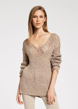 JERSEY CALADO CAMEL CON LUREX