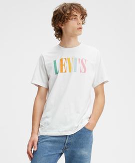 LEVI'S® RELAXED GRAPHIC TEE 90S SERIF LOGO WHITE