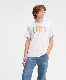 LEVI'S® RELAXED GRAPHIC TEE 90S SERIF LOGO WHITE