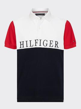 HILFIGER COLORBLOCK REGULAR POLO DESERT SKY