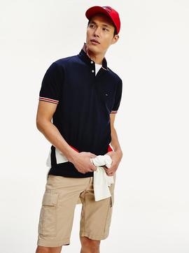 CONTRAST TIPPED COLLAR REGULAR POLO DESERT SKY