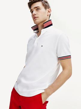 CONTRAST TIPPED COLLAR REGULAR POLO WHITE