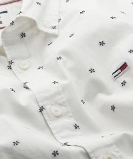 TJM NOVEL DOBBY POPLIN SHIRT WHITE / TWILIGHT NAVY