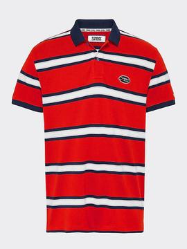 TJM SEASONAL STRIPE POLO DEEP CRIMSON / MULTI