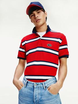 TJM SEASONAL STRIPE POLO DEEP CRIMSON / MULTI