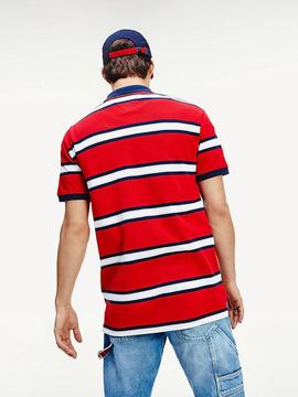 TJM SEASONAL STRIPE POLO DEEP CRIMSON / MULTI