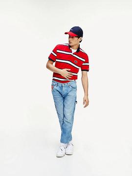 TJM SEASONAL STRIPE POLO DEEP CRIMSON / MULTI