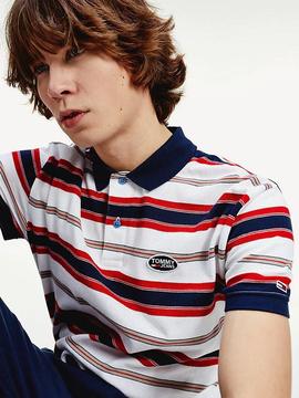 TJM SEASONAL STRIPE POLO WHITE / MULTI