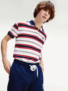 TJM SEASONAL STRIPE POLO WHITE / MULTI