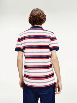 TJM SEASONAL STRIPE POLO WHITE / MULTI