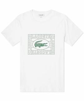 CAMISETA LACOSTE ESTAMPADO DE COCODRILO 70V BLANCO