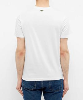 CAMISETA LACOSTE ESTAMPADO DE COCODRILO 70V BLANCO