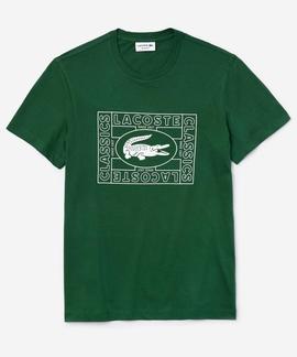 CAMISETA LACOSTE ESTAMPADO DE COCODRILO 132 VERDE
