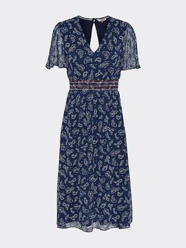 TJW OPEN BACK DRESS PASLEY PRINT / TWILIGHT NAVY