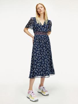 TJW OPEN BACK DRESS PASLEY PRINT / TWILIGHT NAVY