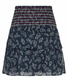 TJW SMOCK DETAIL SKIRT PASLEY PRINT/ TWILIGHT NAVY