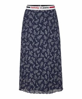 TJW PLEATED MIDI SKIRT PASLEY PRINT/ TWILIGHT NAVY