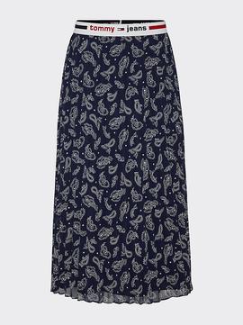 TJW PLEATED MIDI SKIRT PASLEY PRINT/ TWILIGHT NAVY