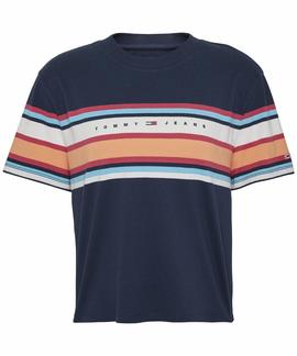 TJW STRIPE LOGO TEE TWILIGHT NAVY