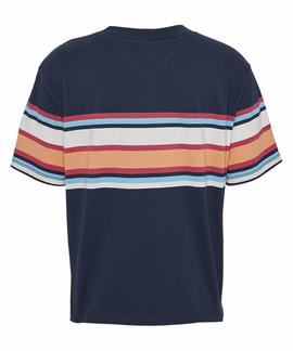 TJW STRIPE LOGO TEE TWILIGHT NAVY