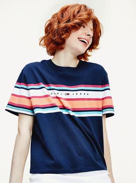 TJW STRIPE LOGO TEE TWILIGHT NAVY