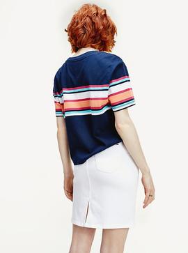 TJW STRIPE LOGO TEE TWILIGHT NAVY