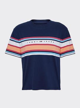 TJW STRIPE LOGO TEE TWILIGHT NAVY