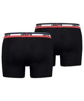 LEVIS MEN SPORTSWEAR LOGO BOXER BRIEF 2 PACK BLACK