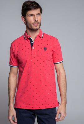 POLO H FANTASIA ANCLAS CORAL