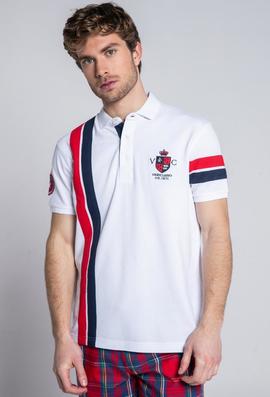 POLO H ESCUDOS BLANCO