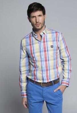 CAMISA H TARTAN AMARILLO