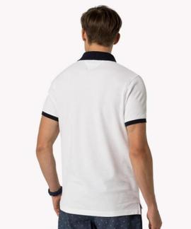 TOMMY JACQUARD SLIM POLO S/S SF OPTICAL WHITE