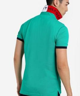 TOMMY JACQUARD SLIM POLO S/S SF GREEN