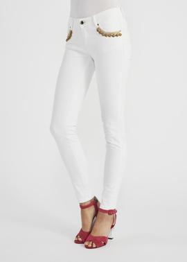 PANTALON JENNIFER SKINNY FIT BLANCO CON PEDRERIA