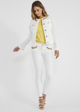 PANTALON JENNIFER SKINNY FIT BLANCO CON PEDRERIA