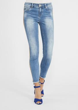 PANTALON SALLY SKINNY FIT CON BANDA LATERAL DORADA