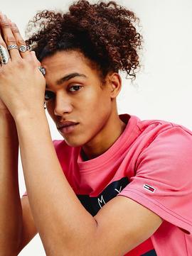 TJM TOMMY FLAG TEE LIGHT CERISE PINK