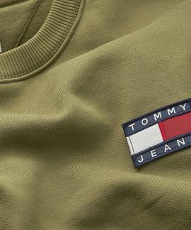 TJM TOMMY JEANS BADGE CREW UNIFORM OLIVE