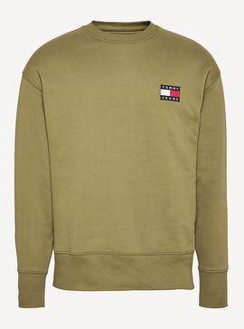 TJM TOMMY JEANS BADGE CREW UNIFORM OLIVE