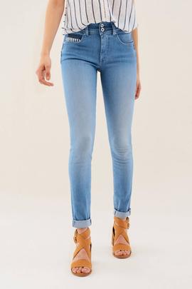 SECRET SKINNY FIT EN DENIM AZUL CON RAYAS