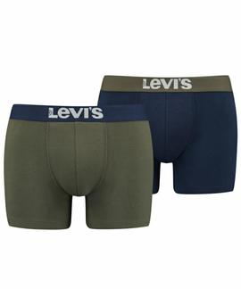 LEVIS MEN SOLID BASIC BOXER BRIEF 2 PACK KHAKI