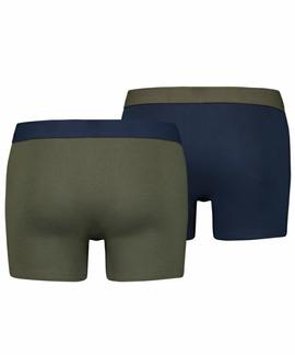 LEVIS MEN SOLID BASIC BOXER BRIEF 2 PACK KHAKI